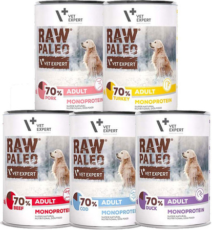 Vet Expert RAW PALEO Adult Monoprotein Wieprzowina 400g