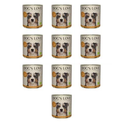 Zestaw 10x DOG'S LOVE Pute -indyk z jabłkami, cukinią i olejem z orzechów włoskich (800g)