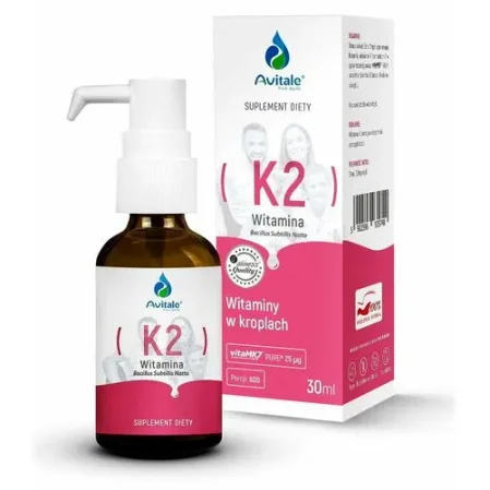 Avitale Witamina K2 (Vita MK7) 25uq + D3 1000IU Olive w kroplach 30 ml