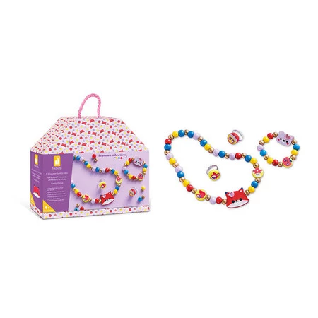 Janod Zestaw kreatywny do tworzenia biżuterii z drewna Piękny las 4+