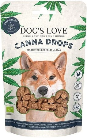 DOG'S LOVE CANNA BIO Drops Geflügel - przysmaki z konopiami dla psa (150g)