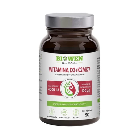 Biowen Witamina D3 4000 + K2 100 MK7 90 k