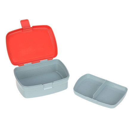 Lassig Zestaw śniadaniowy na lunch Lunchbox + Tritanowa butelka - bidon 460 ml Tiny Drivers Wóz strażacki