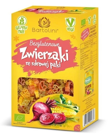 Makaron kukurydziano-ryżowy zwierzątka kolorowe  BEZGL. BIO 250g