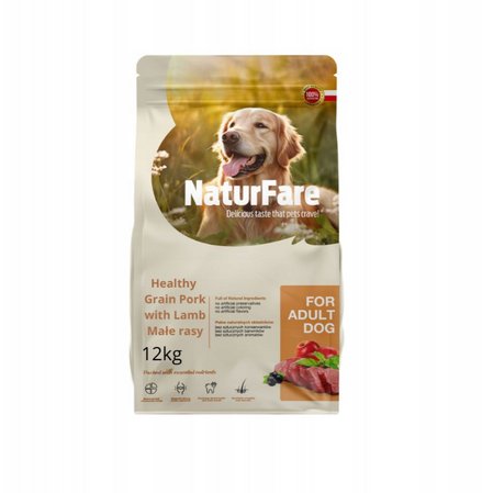 Naturfare Jagnięcina Małe Rasy - Karma Sucha Dla Psa - 12kg