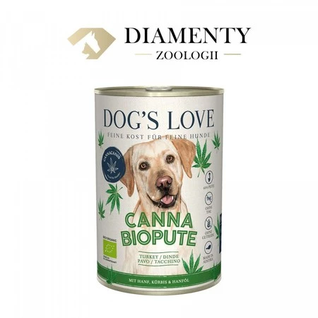 Zestaw 10x DOG'S LOVE Canna Canis Bio Pute- ekologiczny indyk z konopiami, dynią i olejem konopnym (400g)