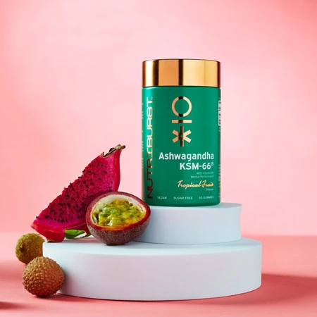 Nutriburst Ashwagandha KSM-66 suplement w żelkach na wsparcie samopoczucia 60 szt.