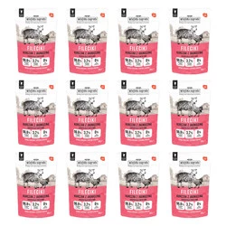 Zestaw 12x Wiejska Zagroda Karma mokra dla kota Fileciki Kurczak z jagnięciną kot dorosły 85g