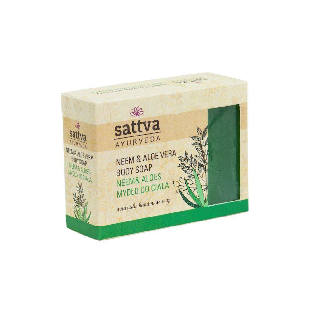 Zestaw 2x Sattva - Mydło w kostce do ciała Neem&Aloes125g - Nabea.pl