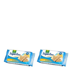 Zestaw: 2x Wafle z nadzieniem o smaku waniliowym bez cukrów Gullón, 60g