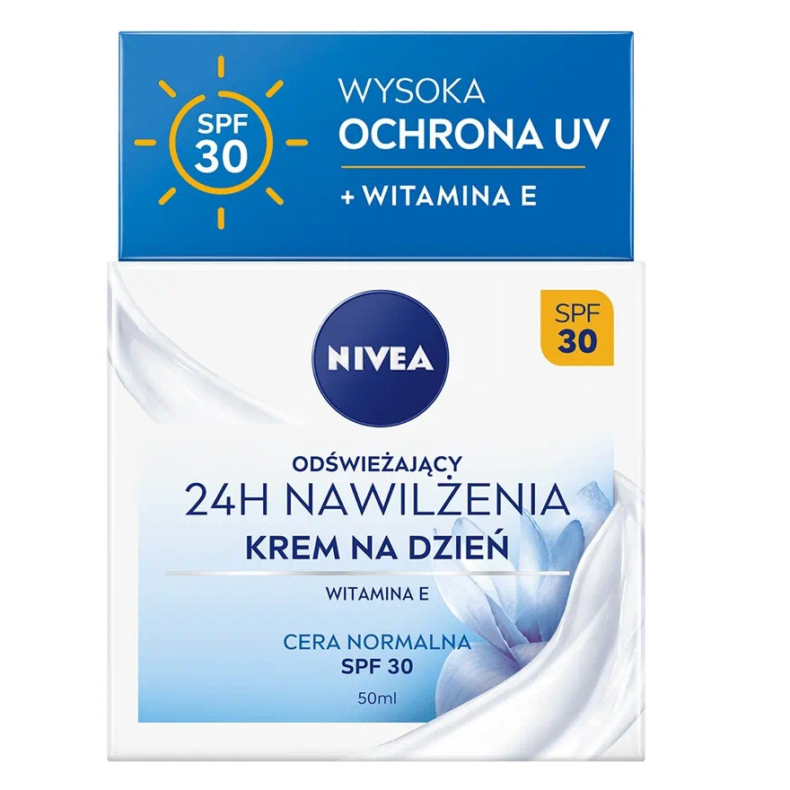 24H Nawilżenia odświeżający krem na dzień SPF30 cera normalna 50ml - Nabea.pl