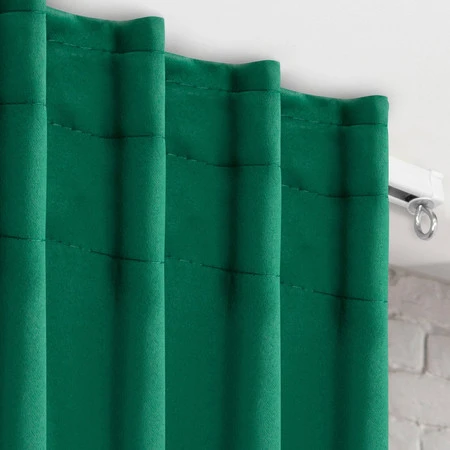 ZASŁONA GOTOWA MILAN NA TAŚMIE 140 X 300 CM CIEMNOZIELONY