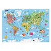 Janod Puzzle w walizce Ogromna mapa świata 300 elementów 7+ Made in France (stary indeks: J02656)