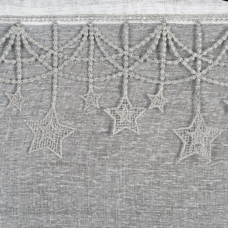 Firana gotowa z świąteczną obszywką rozm.: 140 x 250 cm, kolor: biały