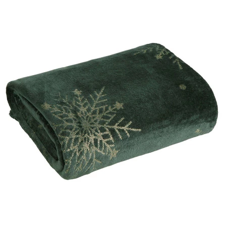 Koc świąteczny 150x200 cm zielono-złoty