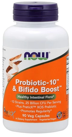 Now Foods Probiotic-10 i Bifido Boost Priobiotyki 90 kaps. vege