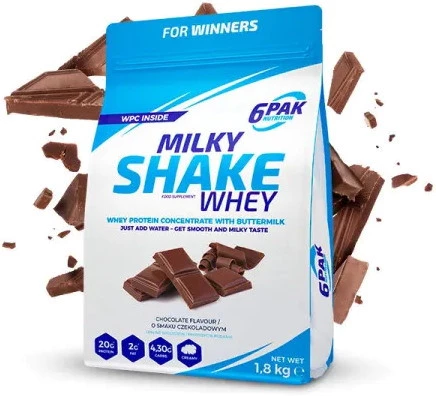 6PAK MILKY SHAKE WHEY odżywka białko WPC 700g smak czekolada