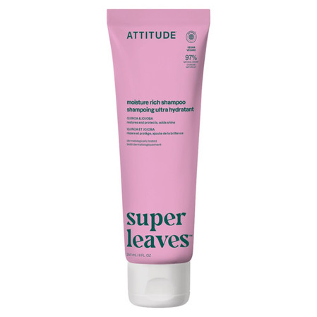 Attitude SUPER LEAVES, Nawilżający szampon do włosów, z komosą ryżową i olejem jojoba, 240 ml