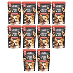 Zestaw 10x Pan Mięsko Kawałki w sosie Wołowina z koziną - mokra karma dla psa - 150g