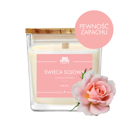 Świeca sojowa o zapachu RÓŻA 450g