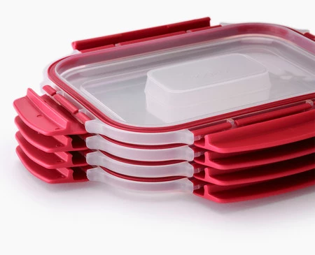 JJ-Zestaw 4 pojemników 1,1l prostokątnych NestLock