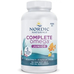 Nordic Naturals Complete Omega Junior kwasy omega 3, 6 i 9 180 kaps. smak cytryna