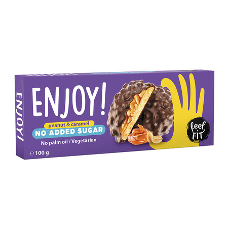 Feel FIT Enjoy! Ciastka z karmelem i orzeszkami bez cukru 100 g