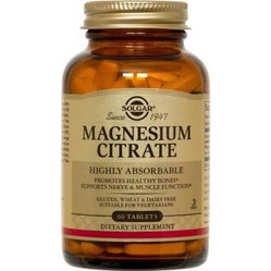 Solgar Magnesium Citrate Cytrynian magnezu na wsparcie podczas skurczów 210 mg - 60 tabl.