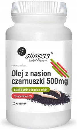 Aliness Olej z nasion czarnuszki 2% 500 mg x 120 caps