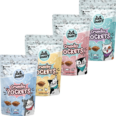 MR.BANDIT Crunchy Pockets z Łososiem dla kota 40g