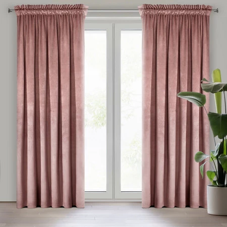 ZASŁONA GOTOWA MELANIE NA TAŚMIE 140 X 270 CM CIEMNORÓŻOWY