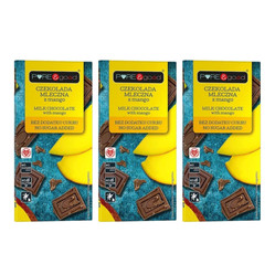 Zestaw: 3x Pure & Good Czekolada mleczna z mango bez dodatku cukru 75g