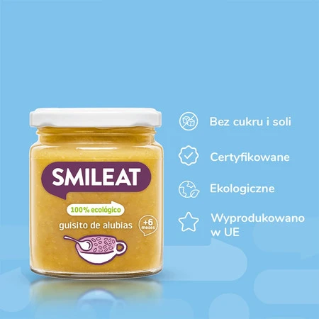 Smileat, BIO Słoiczek z gulaszem z fasoli 6m+, 230 g
