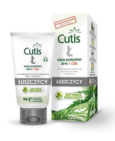 Cutis Ł - ŁUSZCZYCA krem konopny 20% + CBD 120 ml