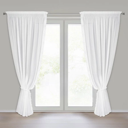 FIRANA GOTOWA ELENA NA TAŚMIE 140 X 270 CM BIAŁY