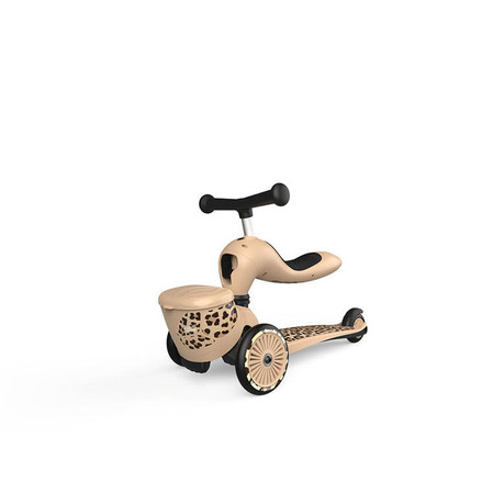 SCOOTANDRIDE Highwaykick 1 Lifestyle 2w1 Jeździk i hulajnoga z zamykanym schowkiem 1-5 lat Leopard