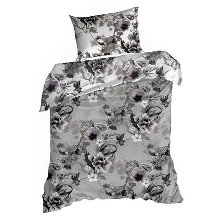 Komplet pościeli satynowej Nika 54, 220 x 200 cm, Popielaty