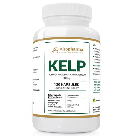 Altopharma Kelp ekstrakt Jod 325 µg + Prebiotyk Vege 120 kaps.