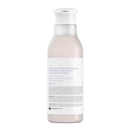 Onion Shampoo szampon do włosów z cebulą wzbogacony ekstraktem organicznym z rozmarynu i lawendy 250ml