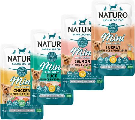 NATURO Adult Dog MINI Łosoś Ryż Warzywa 150g