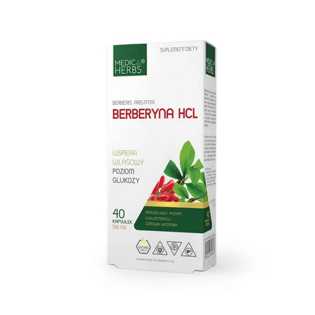 MEDICA HERBS Berberyna HCL 500mg, 40 kaps.