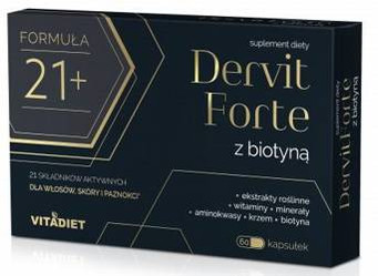 Vitadiet Dervit Forte z Biotyną na wsparcie włosów, skóry i paznokci 60 kaps.