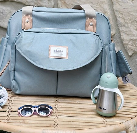 Beaba Bidon niekapek ze słomką termiczny 250 ml Sage green