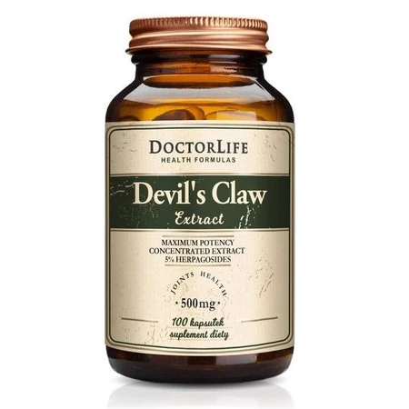 Devil's Claw Extract diabelski szpon czarci pazur 500mg suplement diety 100 kapsułek