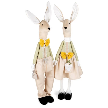 Ozdoba Wielkanocna, Zając, kolor beżowy, rozmiar 28 x 21 x 100 cm