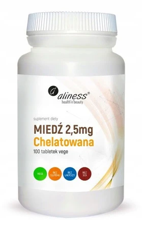 Aliness Miedź chelatowana 2,5 mg x 100 Vege tabs.