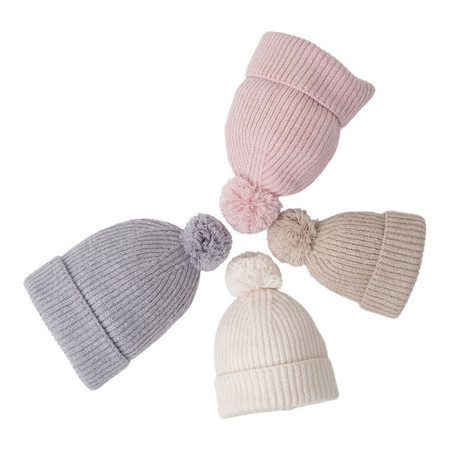 Lodger Czapeczka z wełny merino 100% beżowa Beige 3-6 m