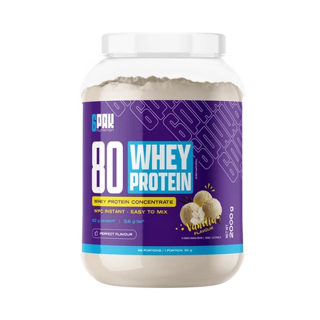 6PAK 80 WHEY PROTEIN odżywka białkowa koncentrat 2000g smak wanilia