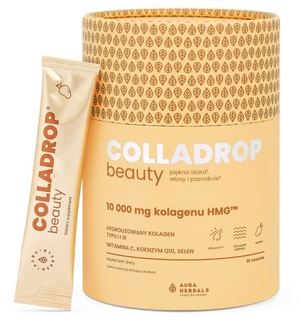 Zestaw 2x Colladrop® Beauty, kolagen HMG™ 10000 mg  Mango - 30 saszetek