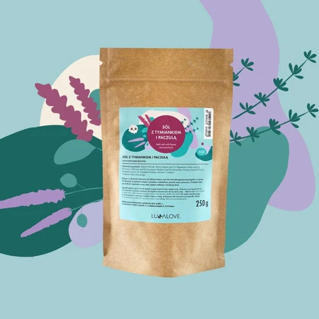 Lullalove, Sól z tymiankiem i paczulą, 250 g